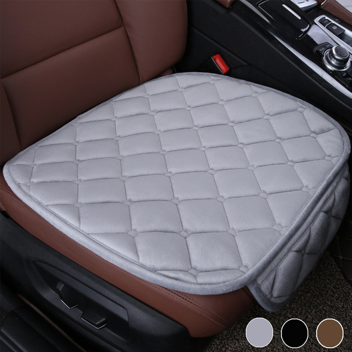 Uniwersalna przednia poduszka samochodowa Krótki polarowy materiał na siedzenie Poduszka Wygodna podkładka ochronna Mata cieplejsza