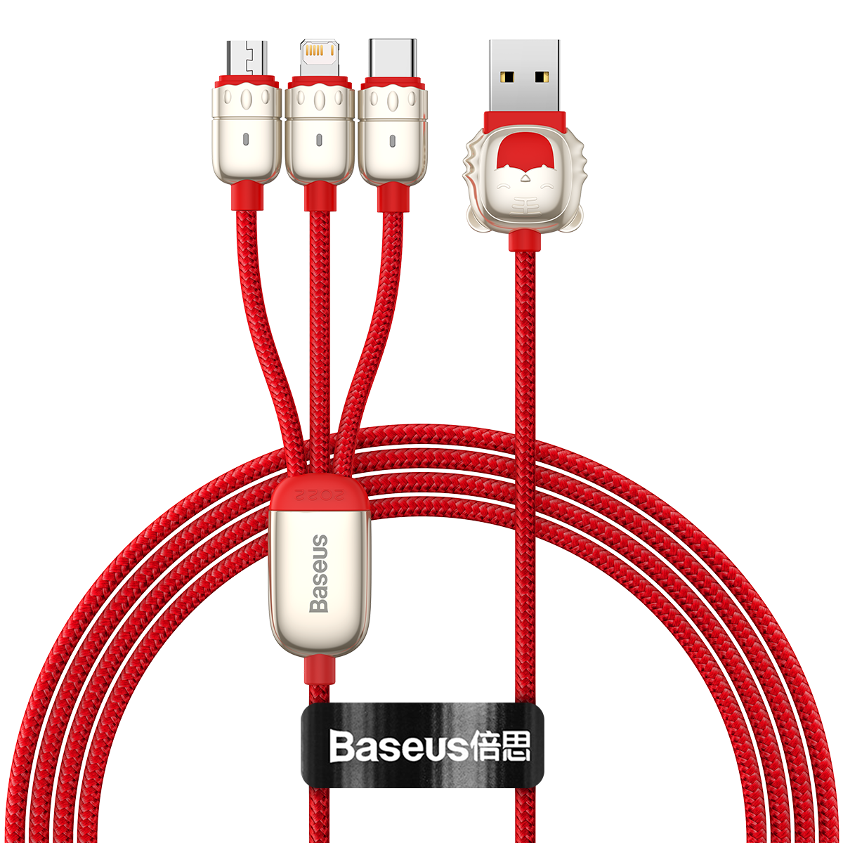 Baseus One Voor Drie USB Naar USB-C/Micro USB/iP Kabel 3.5A Snel Opladen Datatransmissie Snoer Lijn 