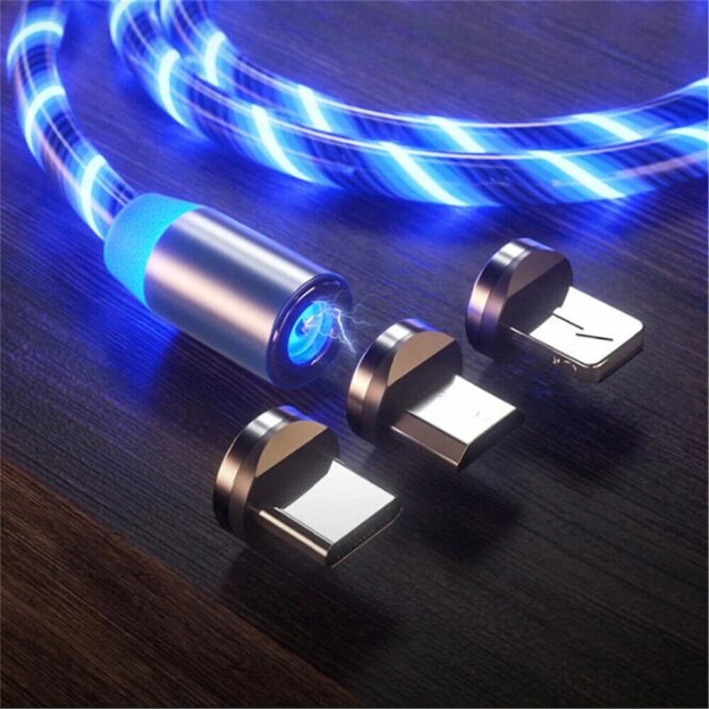 

[3 PCS Red/Green/Blue] Bakeey 2.4A USB Type C LED Light Magnetic Fast Charging Data Cable for Samsung Galaxy Note S20 ul
