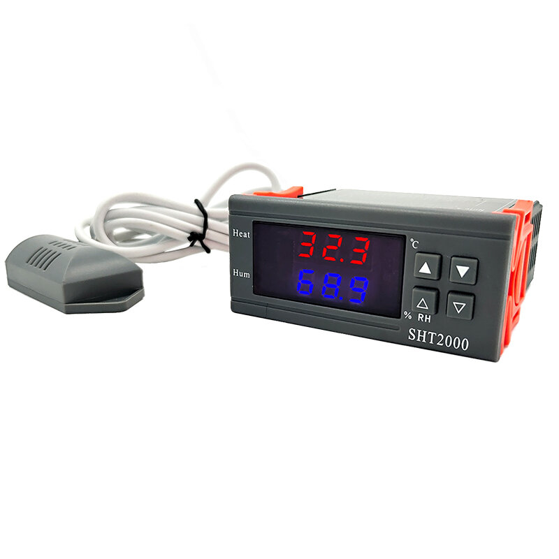 SHT2000 Digital Temperature Humidity Controller Home Fridge Thermostat Humidistat Thermometer HygrometerAC 110V 220V