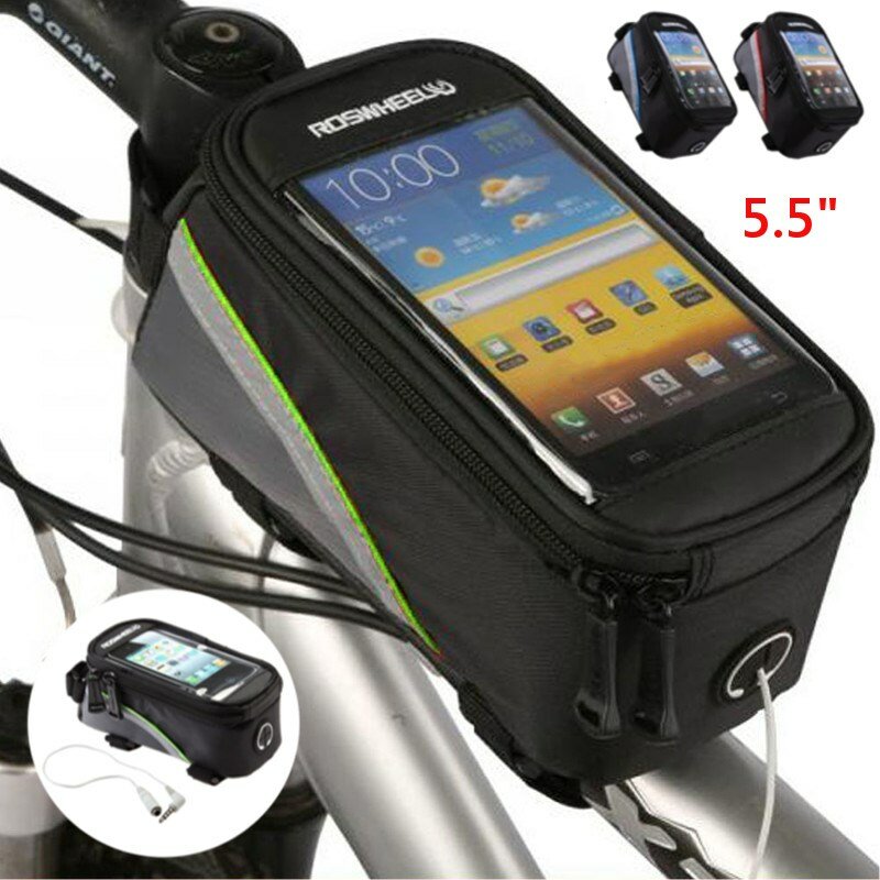 

ROSWHEEL 5.5inch Bike Phone Bag Rainproof Touch Screen Bicycle Front Frame Bag Cycling Bike Phone Pouch Bag