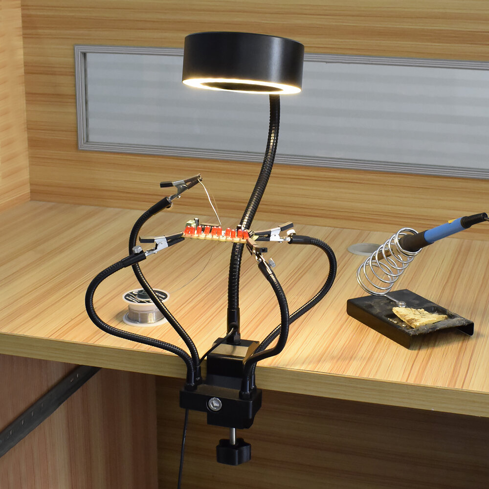 NEWACALOX Verstelbare Lasuitlaat Rookapparaat USB 3 Kleuren LED Licht Soldeer Rookapparaat Luchtfilt