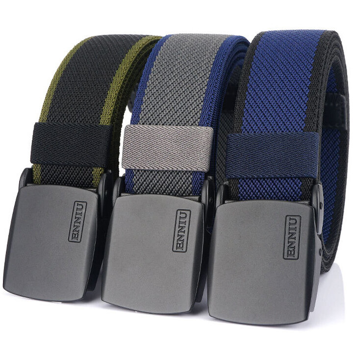 ENNIU 125cm Men Fashion Nylon Waist Belt With Automatic Metal Buckle Quick Unlock Tactical Long Belt