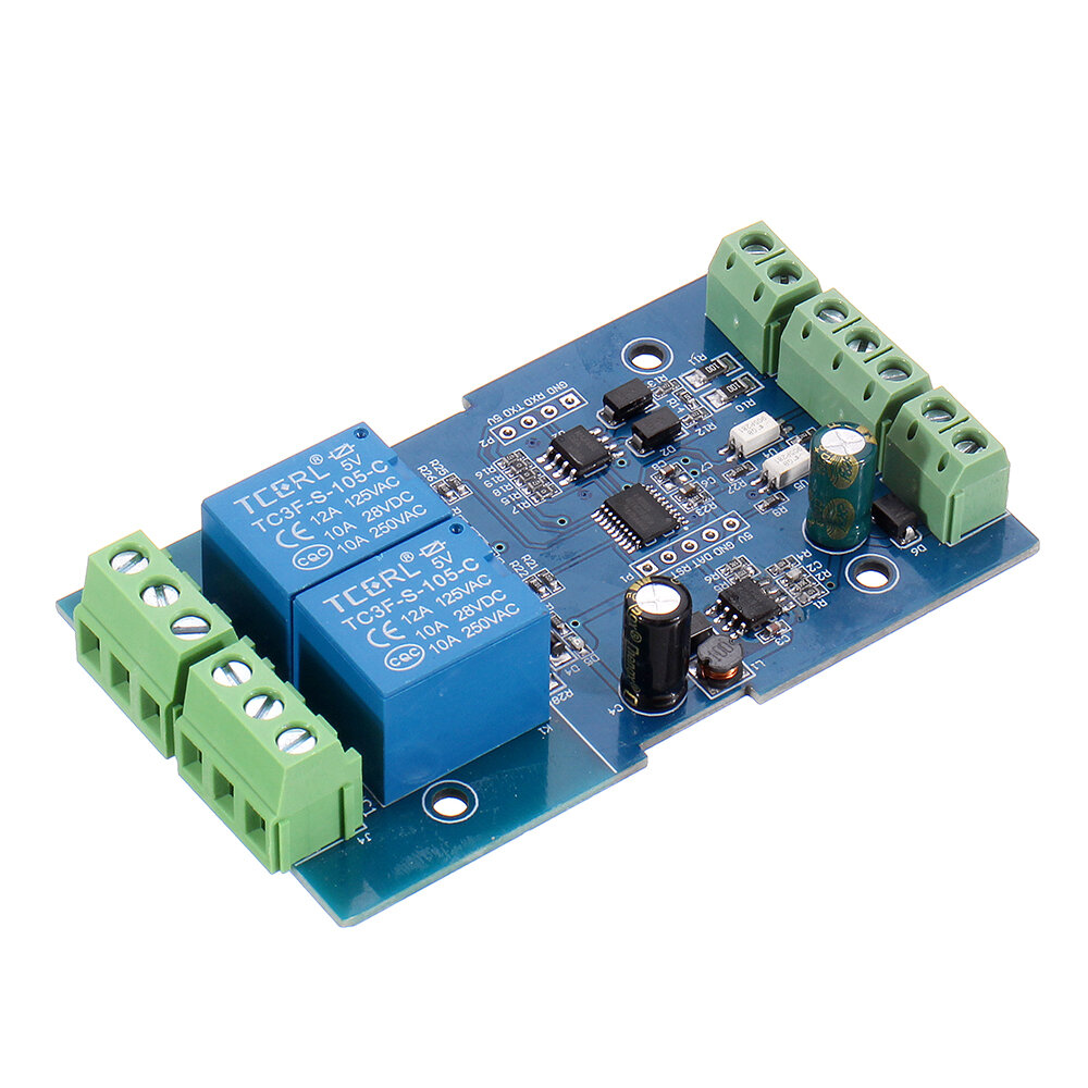 3pcs Dual Modbus-Rtu 2-way Relay Module Switch Input and Output RS485/TTL Communication Controller