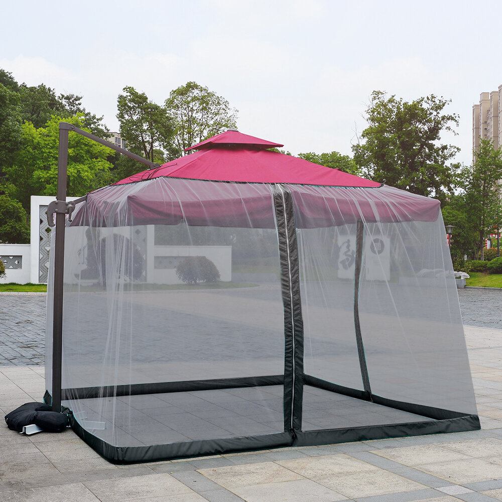 Outdoor Paraplu Klamboe Voor Thuis Bed Romeinse Paraplu Cover Veilig Mesh Netting Klamboe 3x3x2.3m