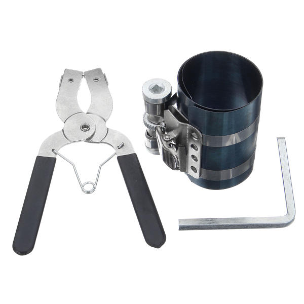 Piston Ring Compressor Installer Ratchet Plier Remover Expander Engine Tool Kit