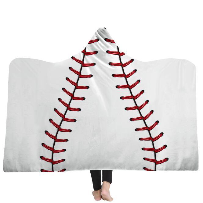 

3D Sport Одеяла с капюшоном Печатные Теплые зимние носимые Soft Плюшевые коврики Толстый ворс