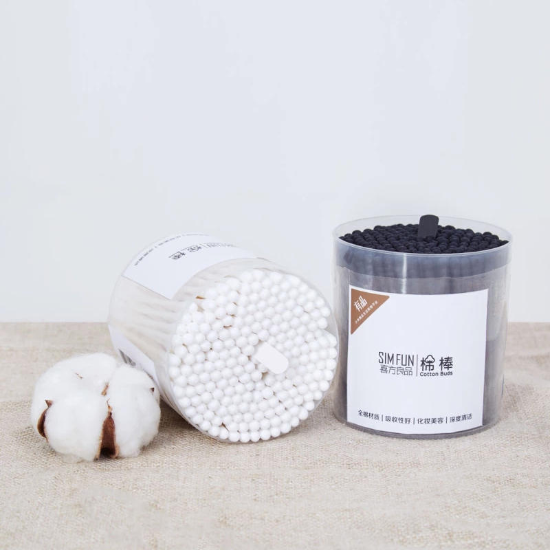 SIM FUN 200Pcs / Caixa Cotonete de algodão para limpeza de botões de algodão Varanda Orelha Maquiagem Madeira Varandas