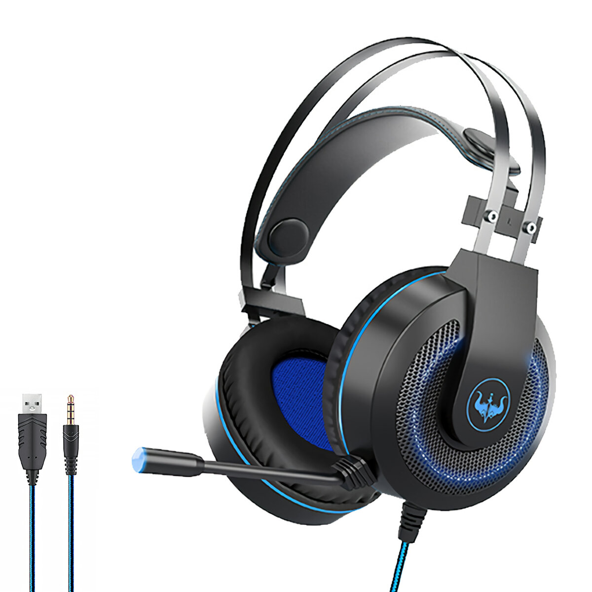 OVLENG GT65 E-sport Gaming Headset Wired 3.5mm Jack 50mm Bass Stereo Sound LED Licht Hoofdtelefoon m