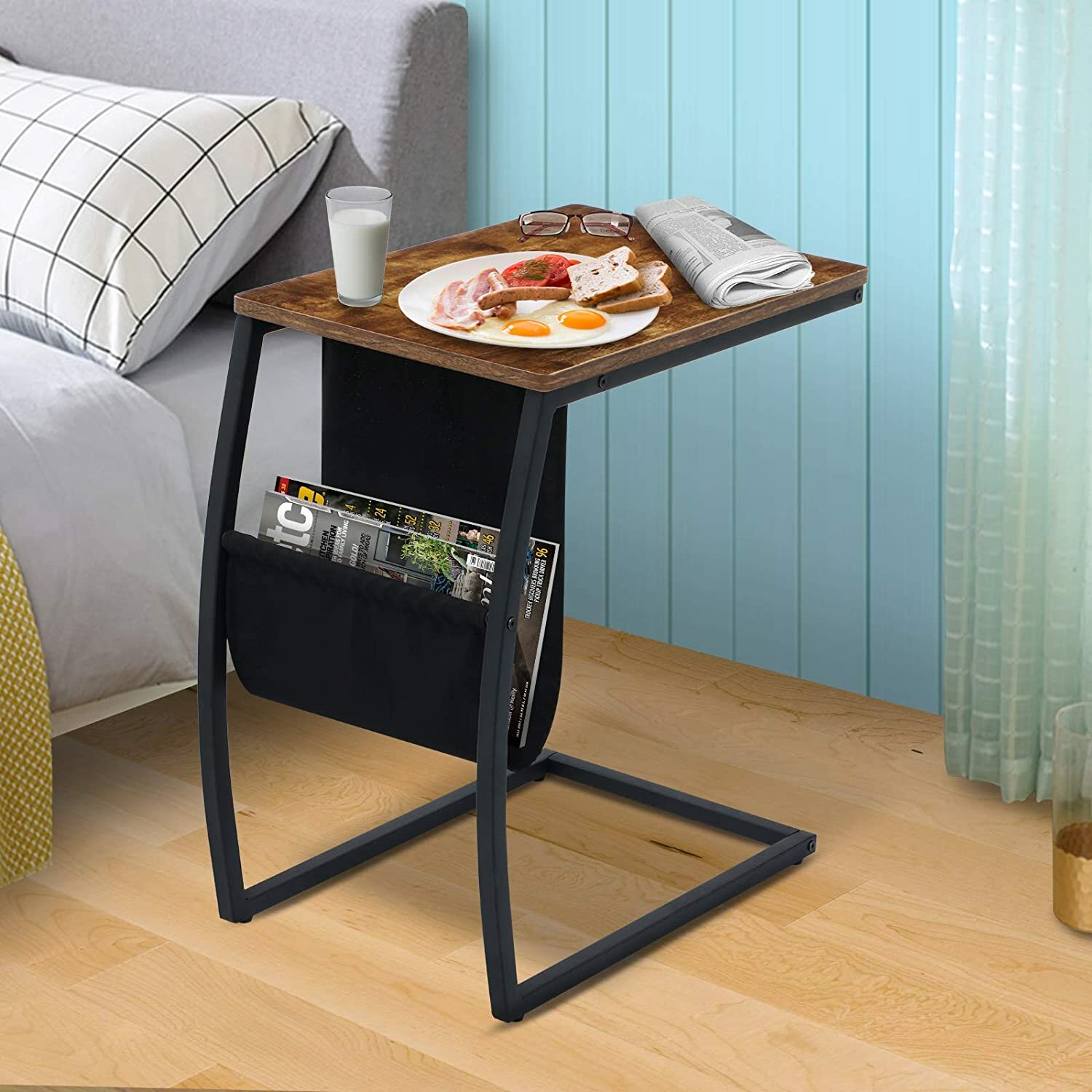 C-Shaped End Table / Fixed End Table For Living Room