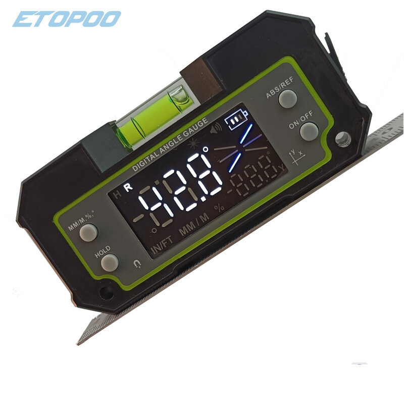 ETOPOO Bluetooth Digitale Niveau Inclinometer LCD Dual-axis Elektronische Gradenboog Hoek Driehoek H