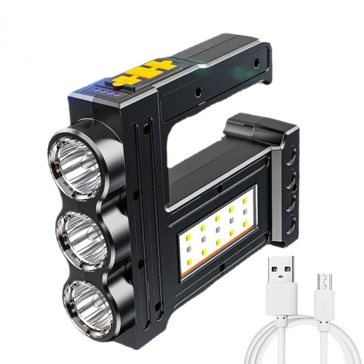 

XANES® Мощный фонарик, 3 режима LED Прожектор, 2 режима, COB Кемпинг Палаточный фонарь, USB-аккумулятор, рабочий фонарь