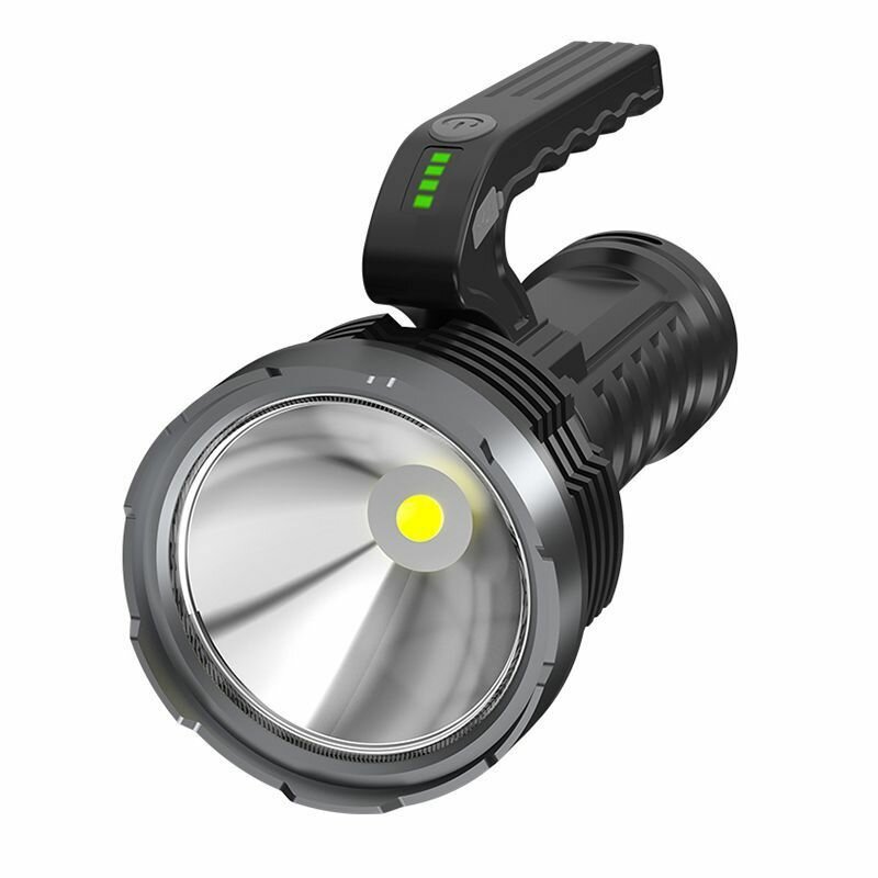 BIKIGHT Super Bright Searchlight LED+COB Spotlight 4 Modes USB Rechargeable Flashlight