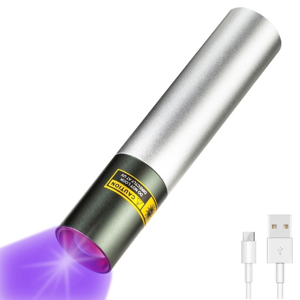 Alonefire SV17 365nm UV Zoomable Flashlight USB Rechargeable Ultra Violet Blacklight LED Torch for Urine Stains Pet Urin