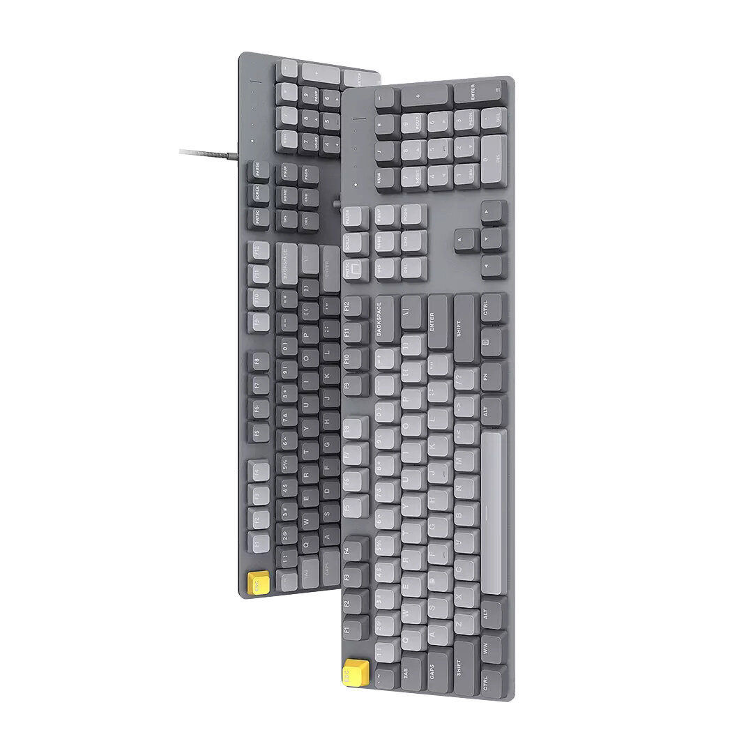 MIIIW G06 Mechanisch toetsenbord met 104 toetsen USB-bedraad handgevoelsysteem 6-modus Wit verlicht 