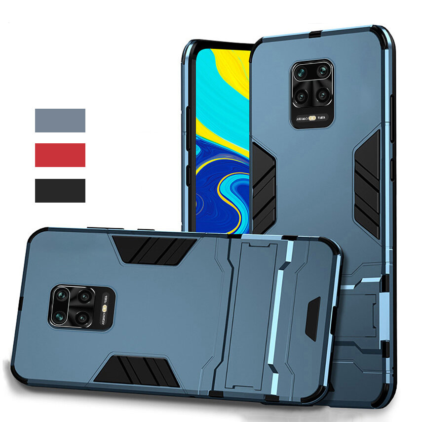 Bakeey Armor Schokbestendig met Stand Holder Beschermhoes voor Xiaomi Redmi Note 9S / Redmi Note 9 P
