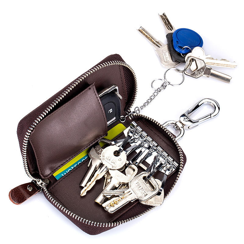 Men Women Genuine Leather Car Key Case Key Holder Waist Bag