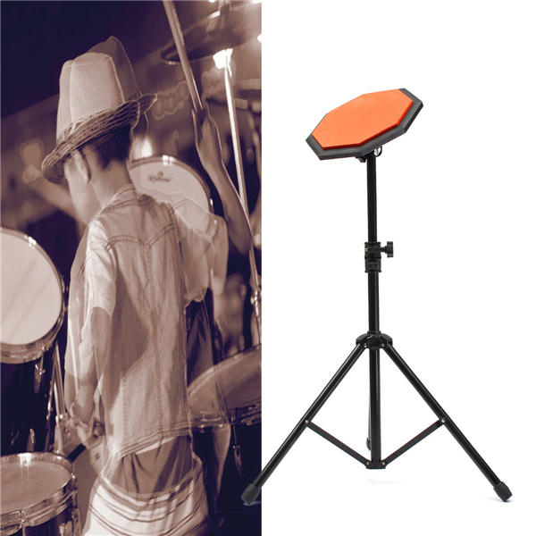 8'' 21cm Rubber Dumb Drum Practice Pads Set with Stand