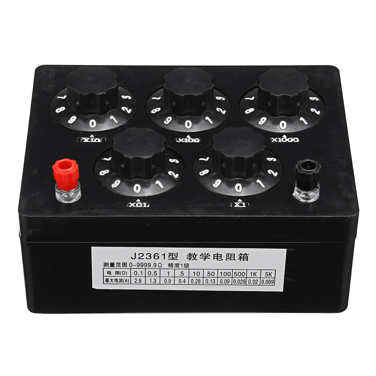 0 99999Î© Variable Resistor Substitution Box Ohm Adjustable Substitution Resistance Knob Switch Precision Physical Exper