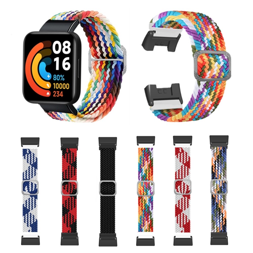 Mijobs 22mm Multi-color Braid Replacement Strap Metal Joint Smart Watch Band for Redmi Watch 2