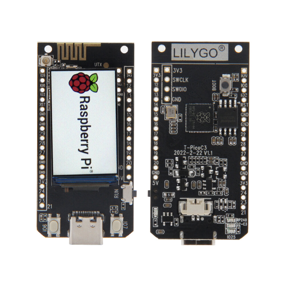 LILYGO? T-PicoC3 ESP32-C3 RP2040 Draadloze WIFI Bluetooth Module Development Board Dual MCU 1.14 Inc