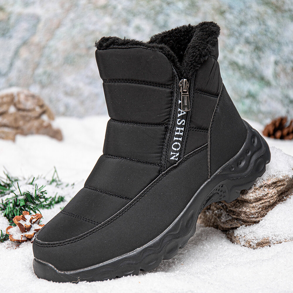Men Side-zip Design Winter Warm Lined Outdoor Snow Boots