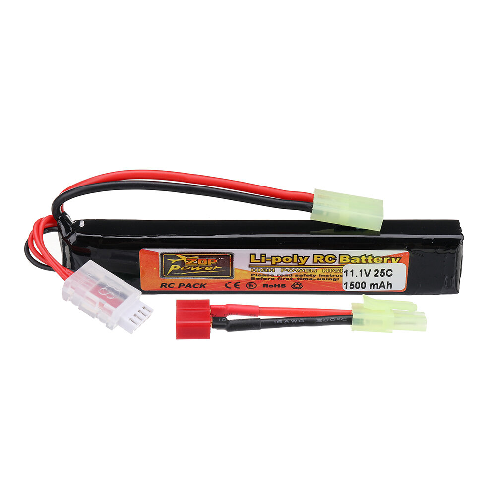

ZOP Power 11,1 В 1500 мАч 25C 3S LiPo Батарея Штекер Tamiya с T Plug Переходным кабелем для RC Авто