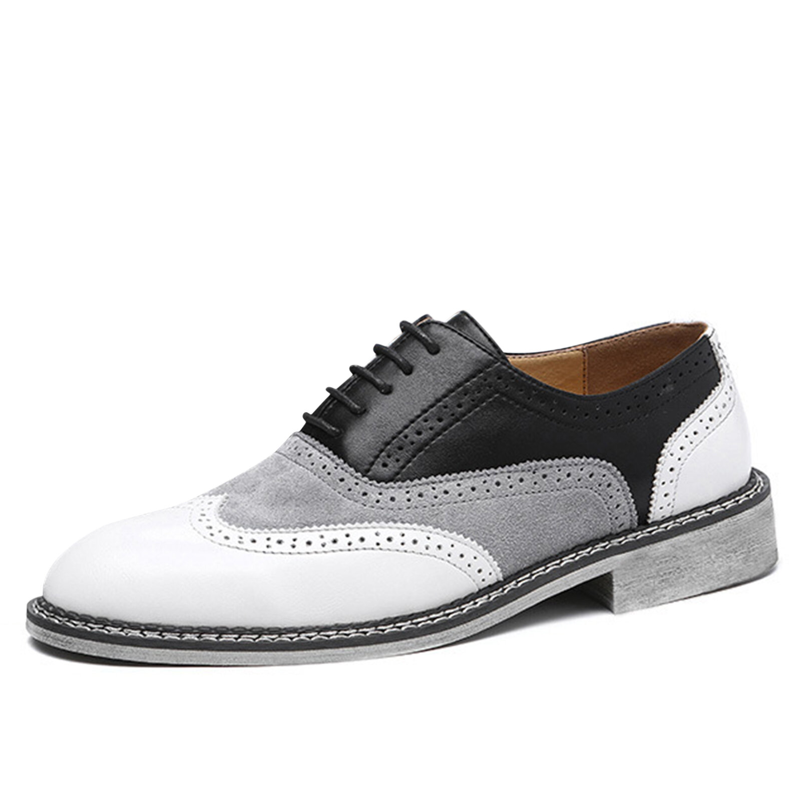 Men Breathable Lace-Up Brogue Carved British Dress Shoes