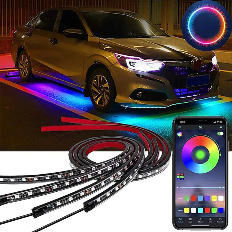 OTOLAMPARA 4in1 LED Atmosphere Lamp Kit Colorful Decoration Light for Car