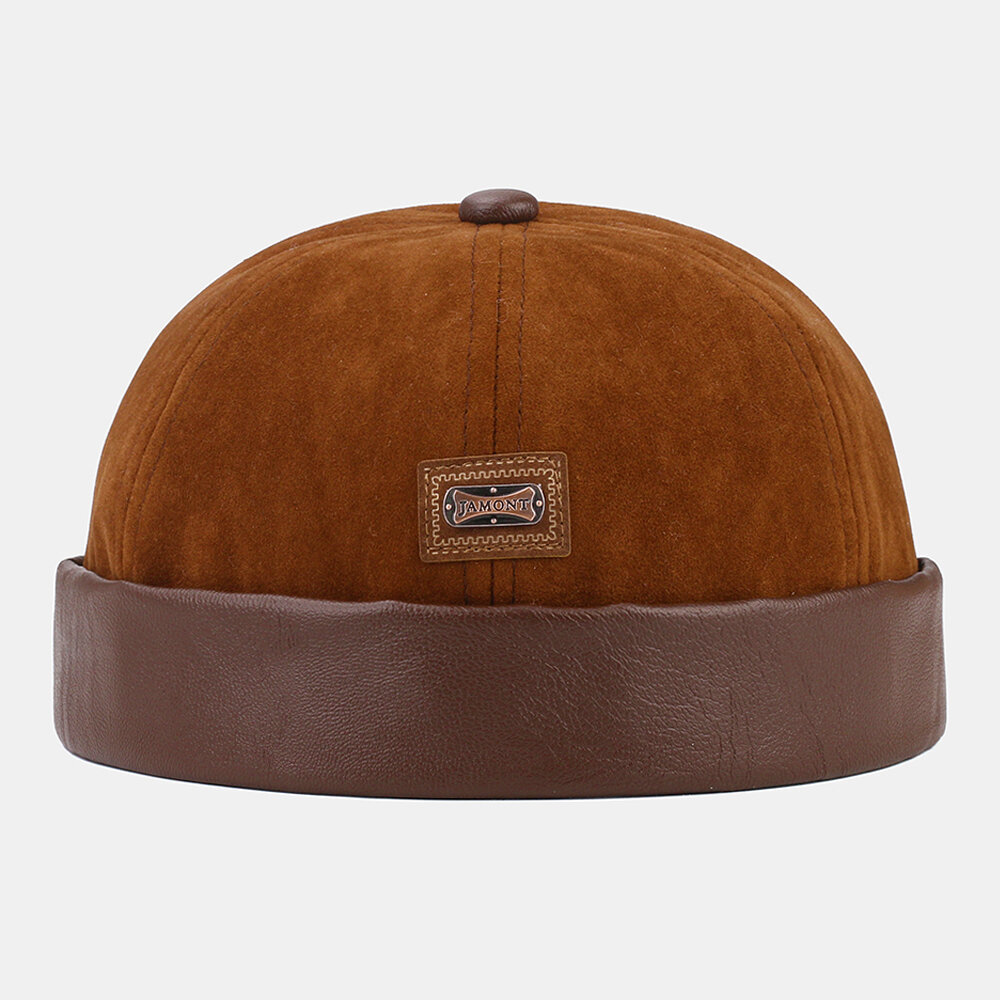 Collrown Unisex Corduroy Warm Soft Casual Brimless Beanie Landlord Hat Skull Hat