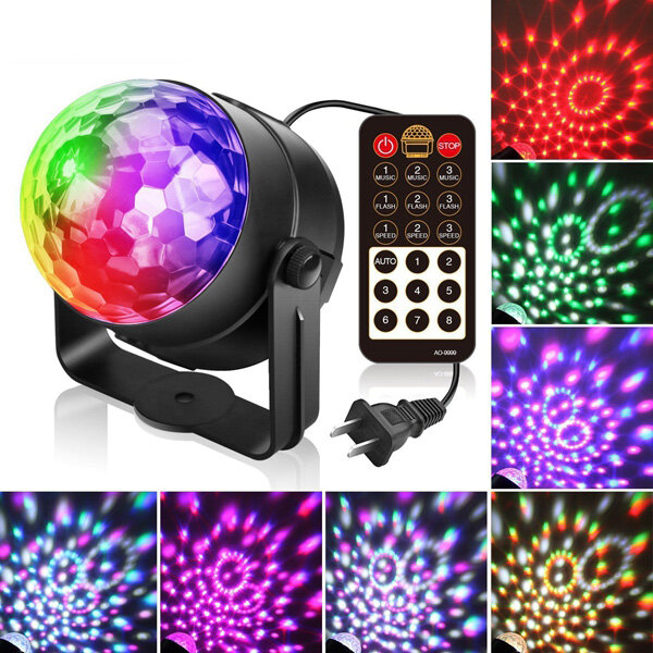 ARILUX® 5W RGBWP LED Télécommande Activée par le Son Boule Crystalline Lumière d'Etage pour Soirée Noël