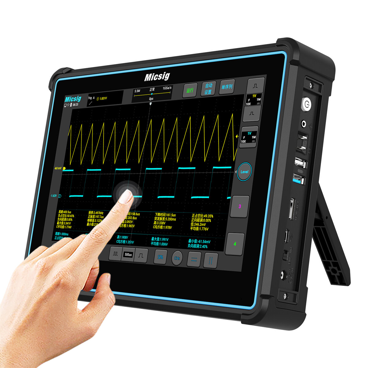 

Micsig TO2002 Tablet Oscilloscope 200MHz Bandwidth 1GSa/s Sampling Rate 10.1 Inch Touchscreen High-Resolution Profession
