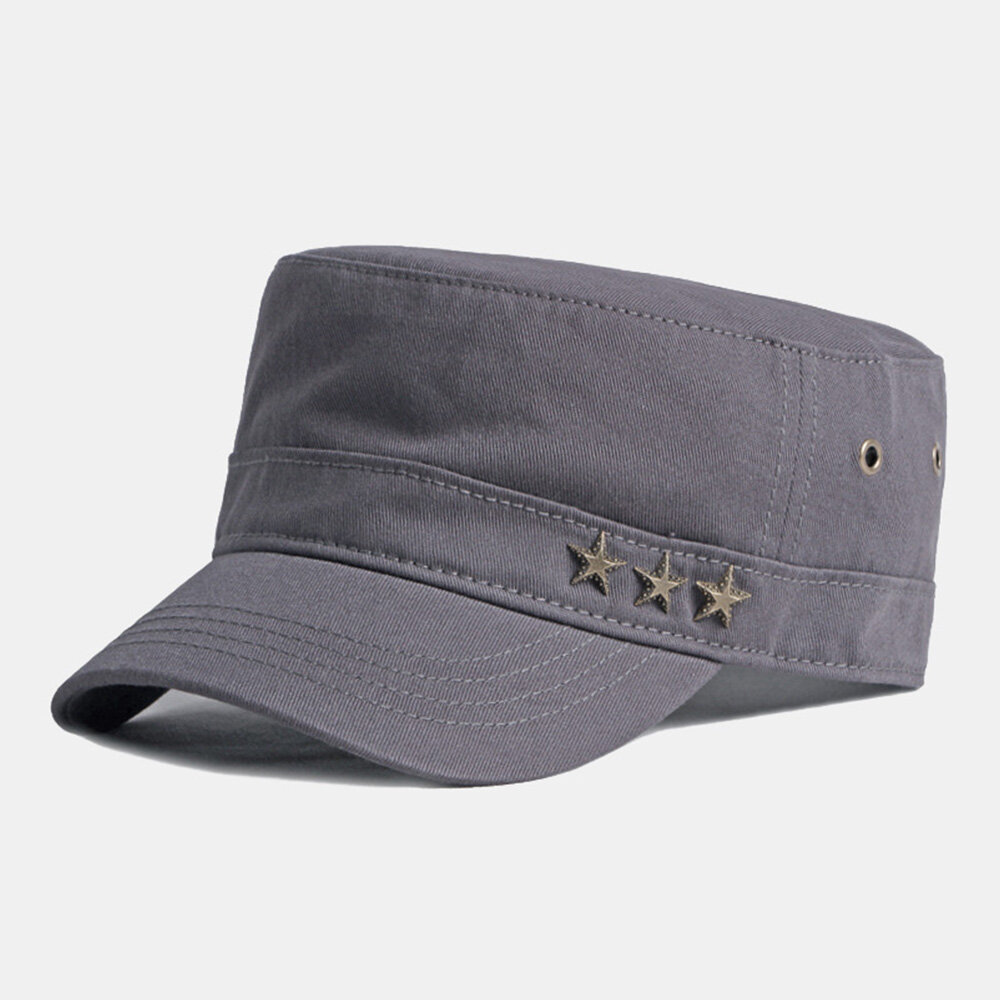 Heren verstelbare gebogen rand platte hoge hoed katoenen zonnescherm winddichte militaire caps