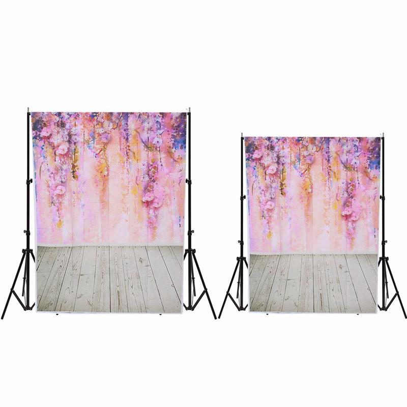 3x5FT 5x7FT Vinyl Spring Flower Wood Floor Photography Backdrop Background Studio Prop