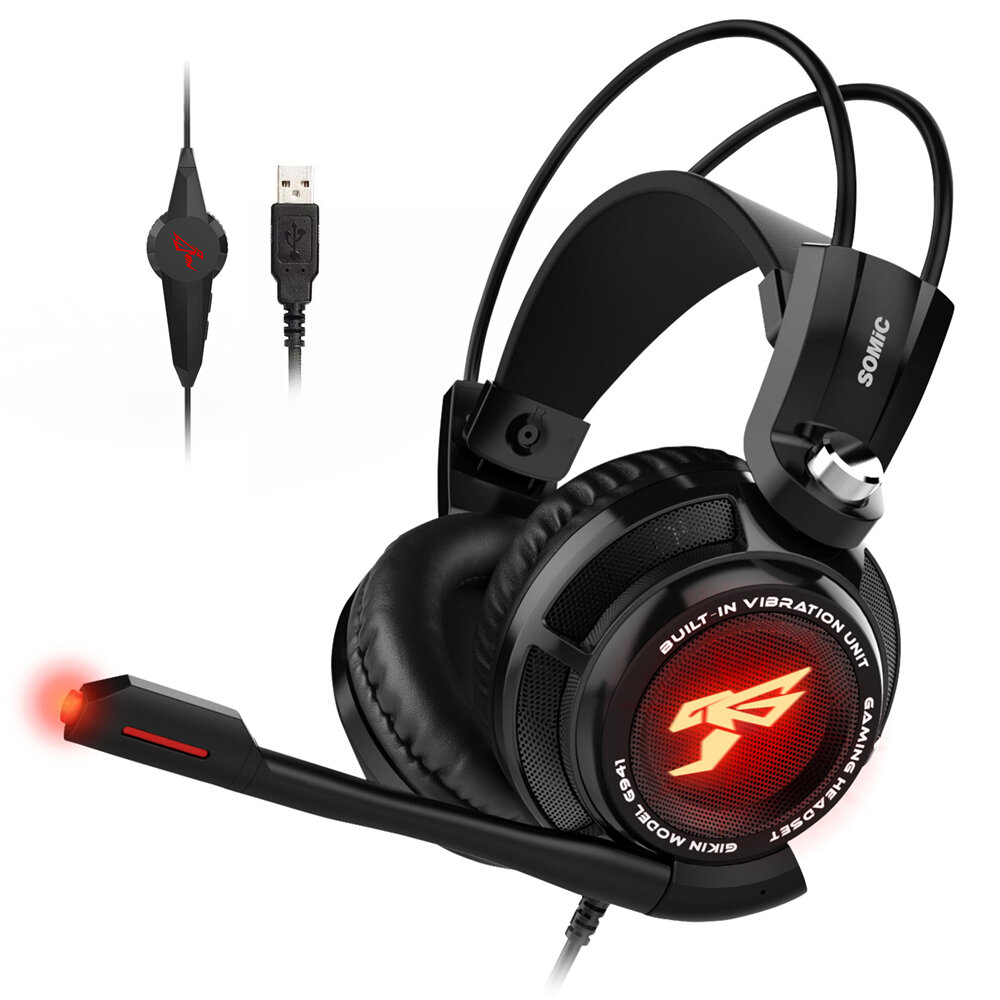 Somic G941 Gaming Headset 7.1 Channel USB Wired Stereo Sound Headphone with Microphone for Computer PC Gamer