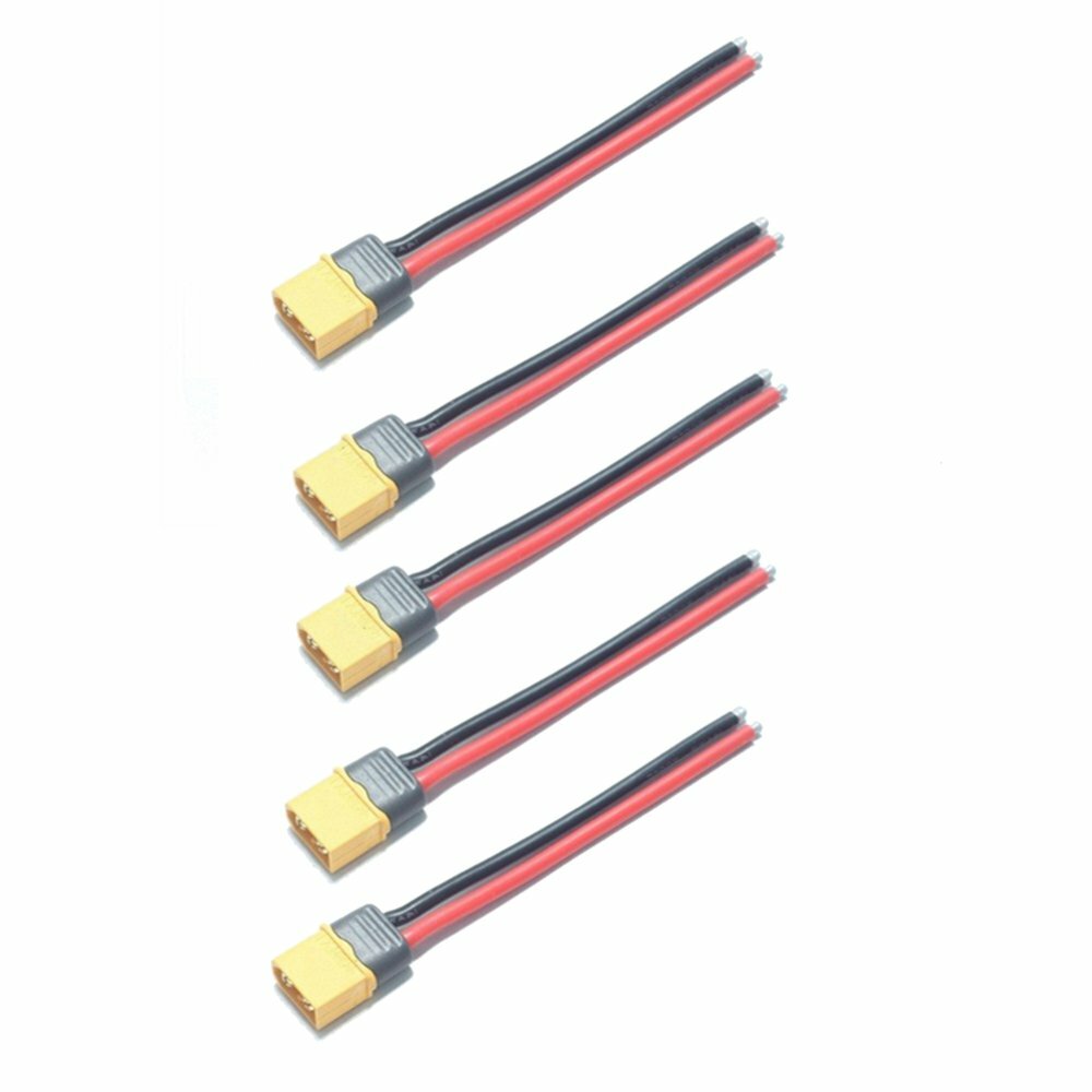 

5PCS AMASS XT60+ Male Plug Connector 14AWG 10cm Power Cable Wire