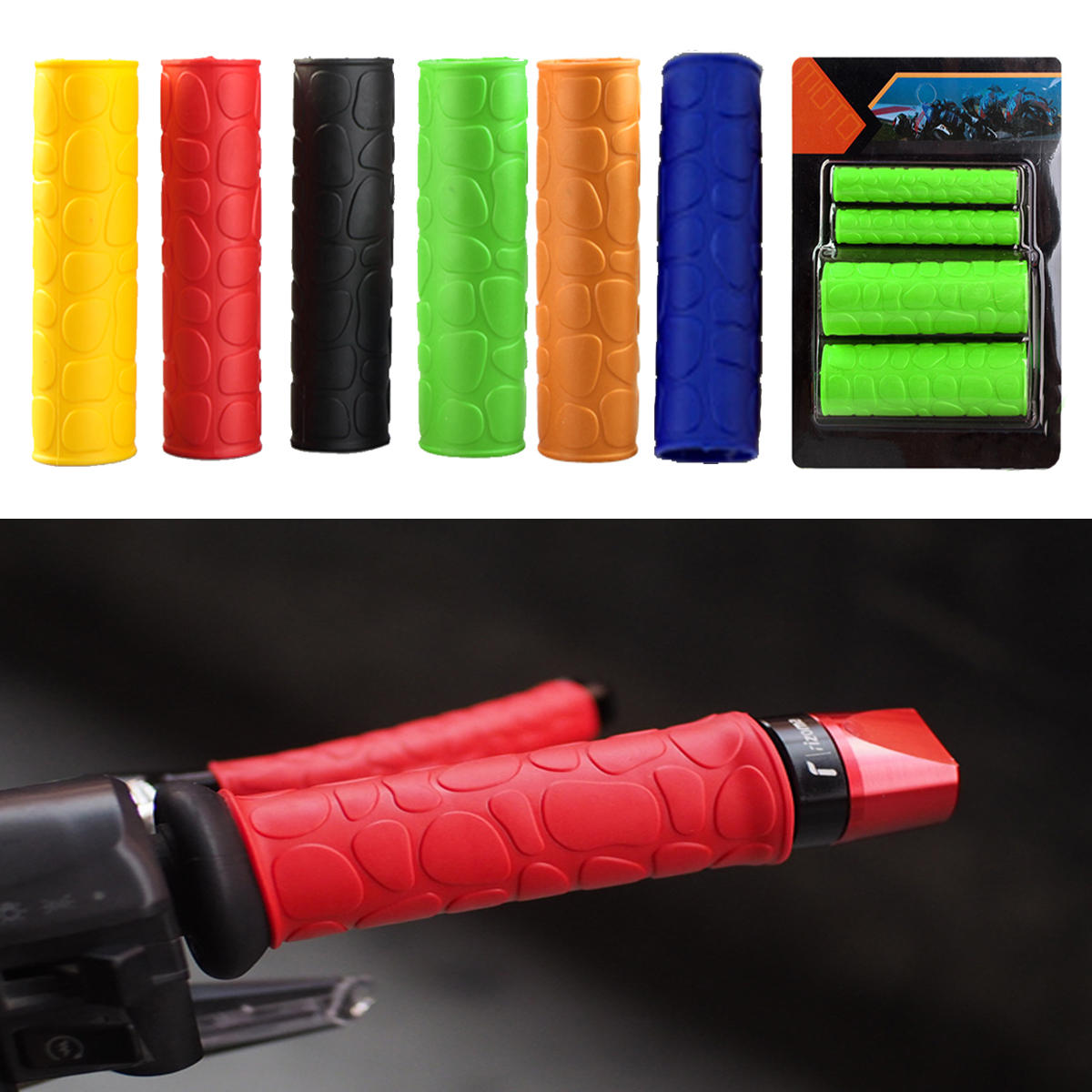 Rubber Handlebar Grip Cover with Brake Clutch Lever Cover For Motorcycle Bike MTB