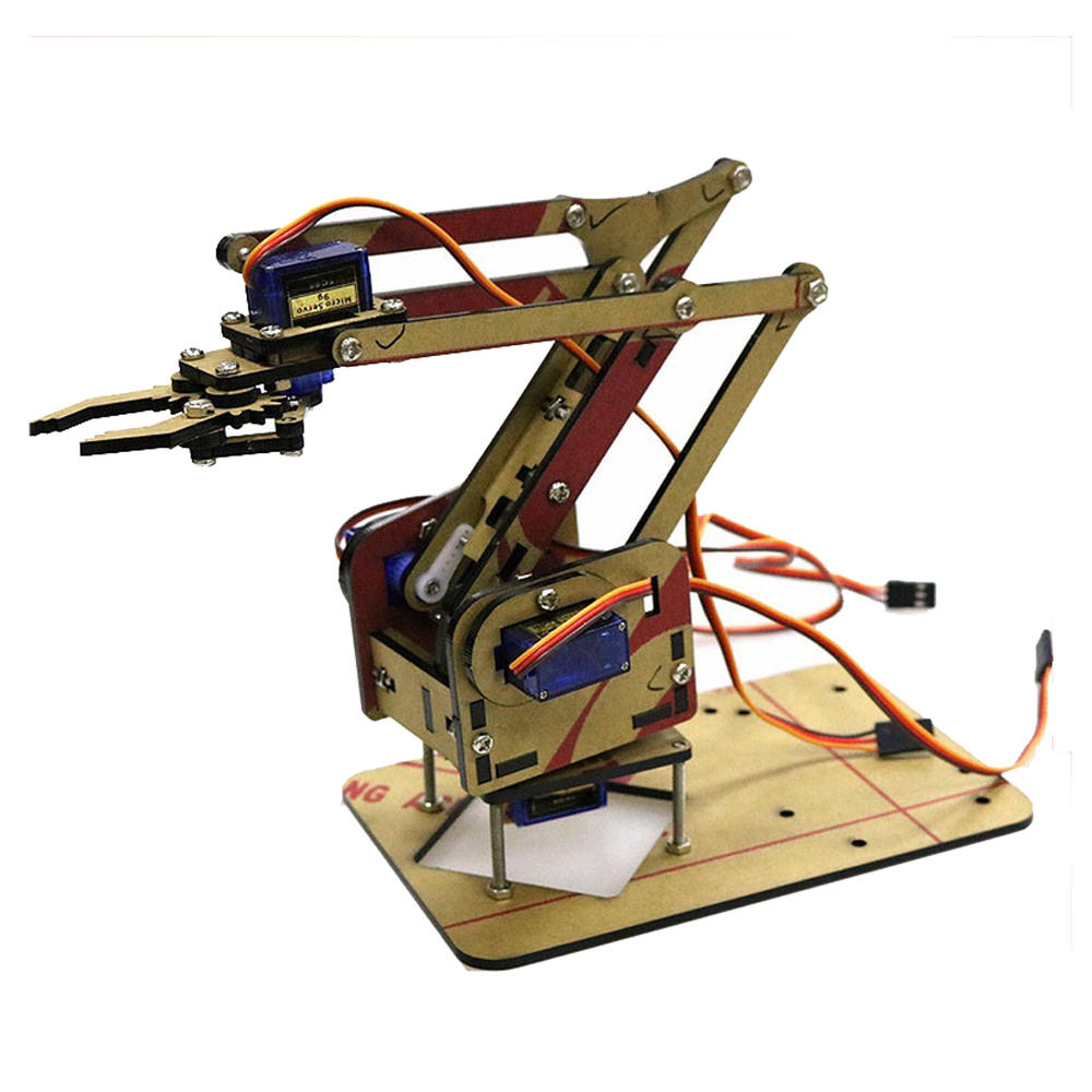 

4 DOF Acrylic Unassembled DIY Robot Arm + 4Pcs SG90 9g Mini Servo DIY Kit forMaker Learning