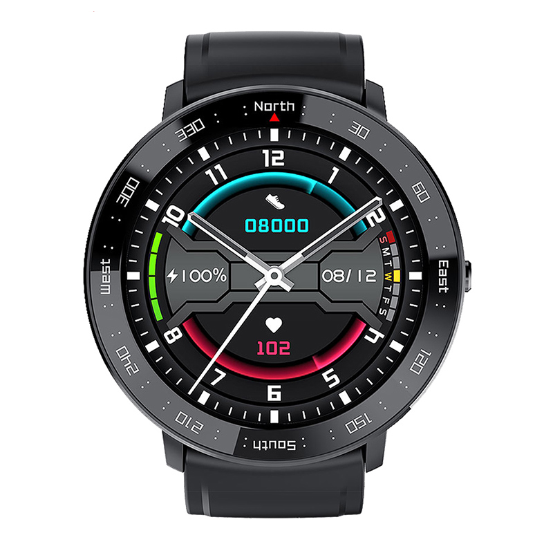 NOORDRAND NL03 hartslag bloeddrukmeter horloge 1,28 inch volledig touchscreen stopwatch smartwatch