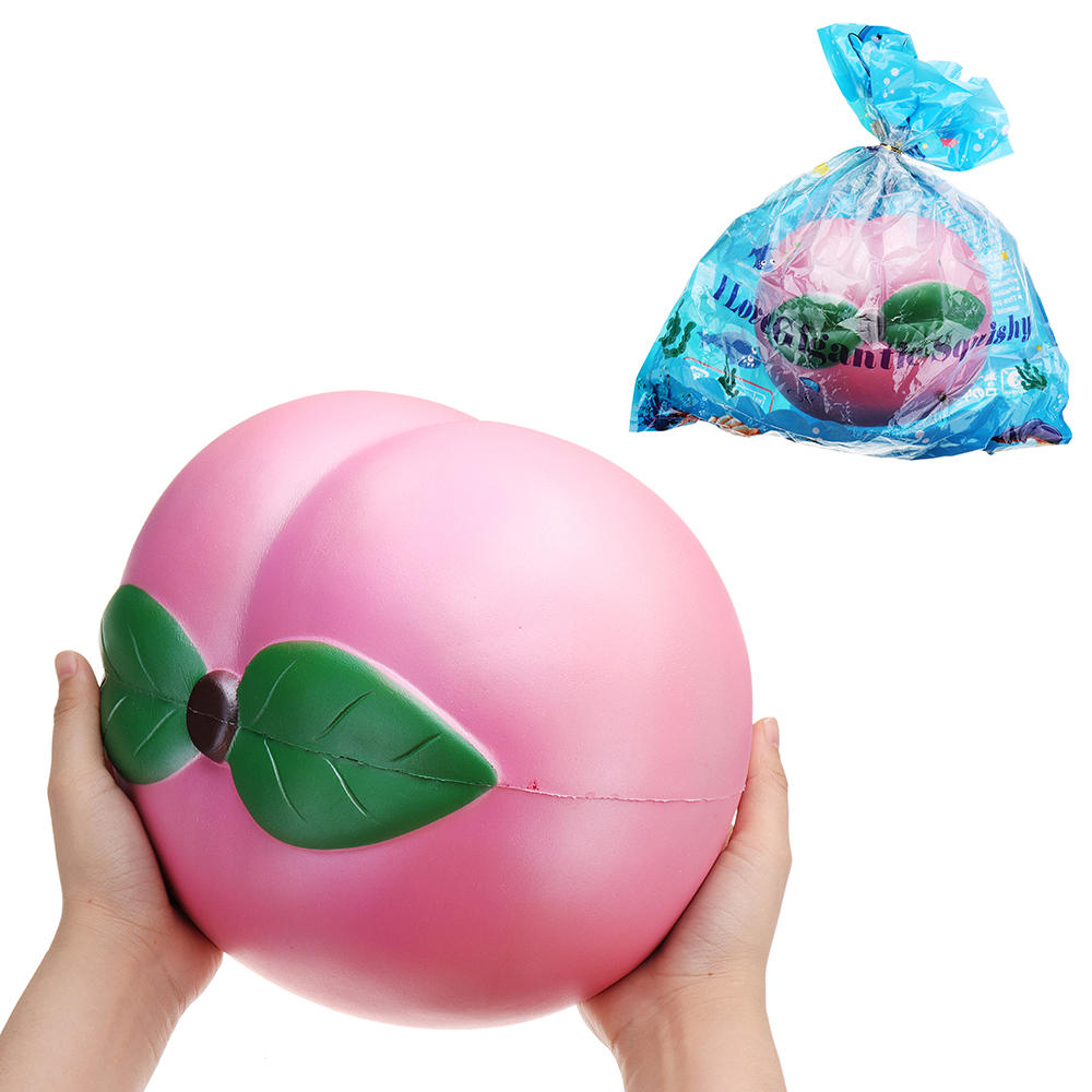 Enorme perzik squishy jumbo 25 * 23cm fruit langzaam stijgende Soft speelgoed geschenkverzameling met verpakking gigantische speelgoed
