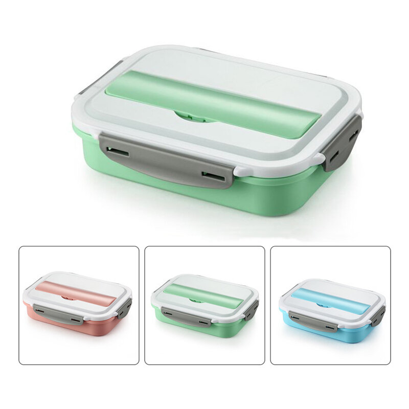304 Stainless Steel Insulated Bento Lunch Box Leak-proof with 4 Compartments For Outdoor Camping Picnic