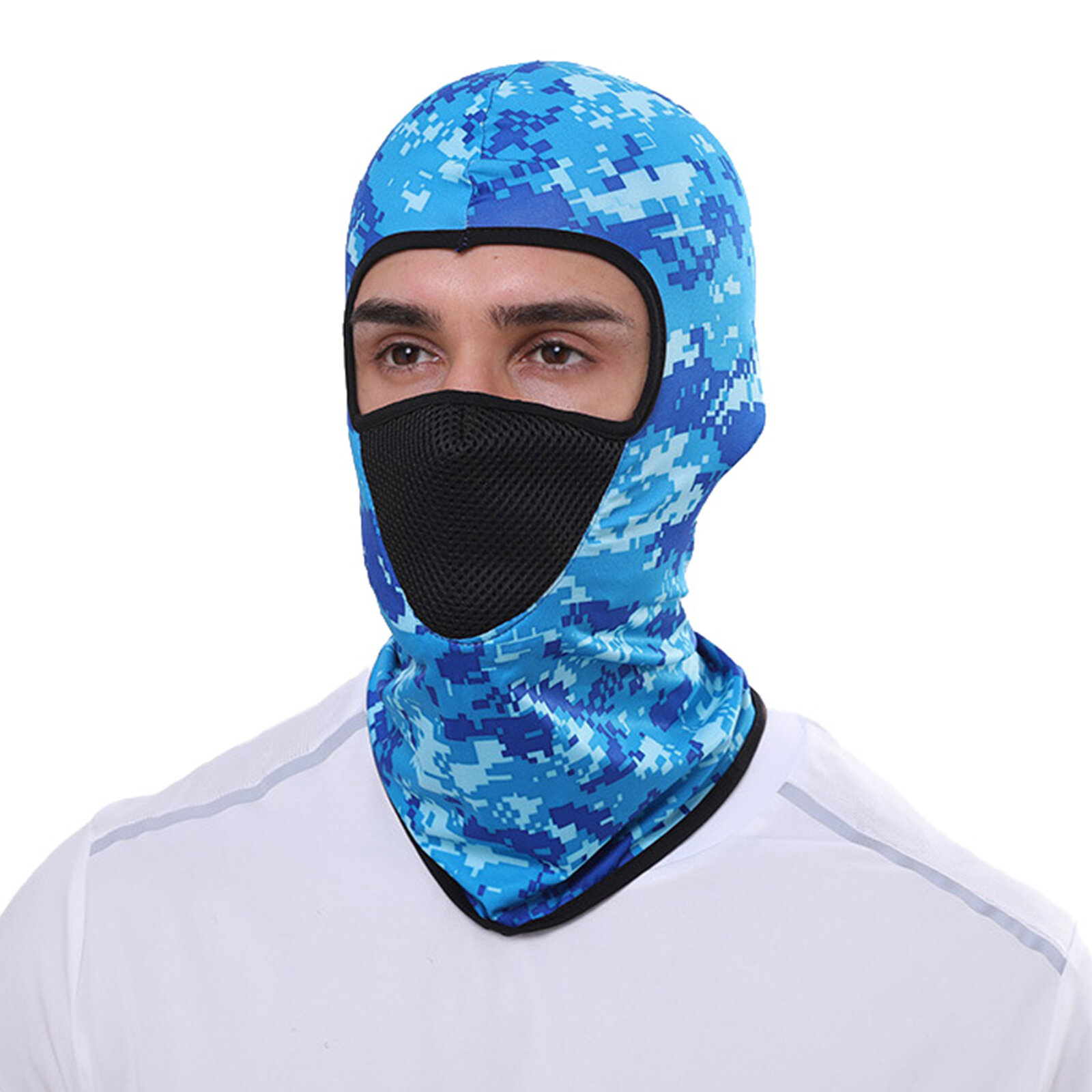 Unisex Polyester Camouflage Casual Outdoor Riding Breathable Windproof Sunshade Neck Shield Mesh Fac