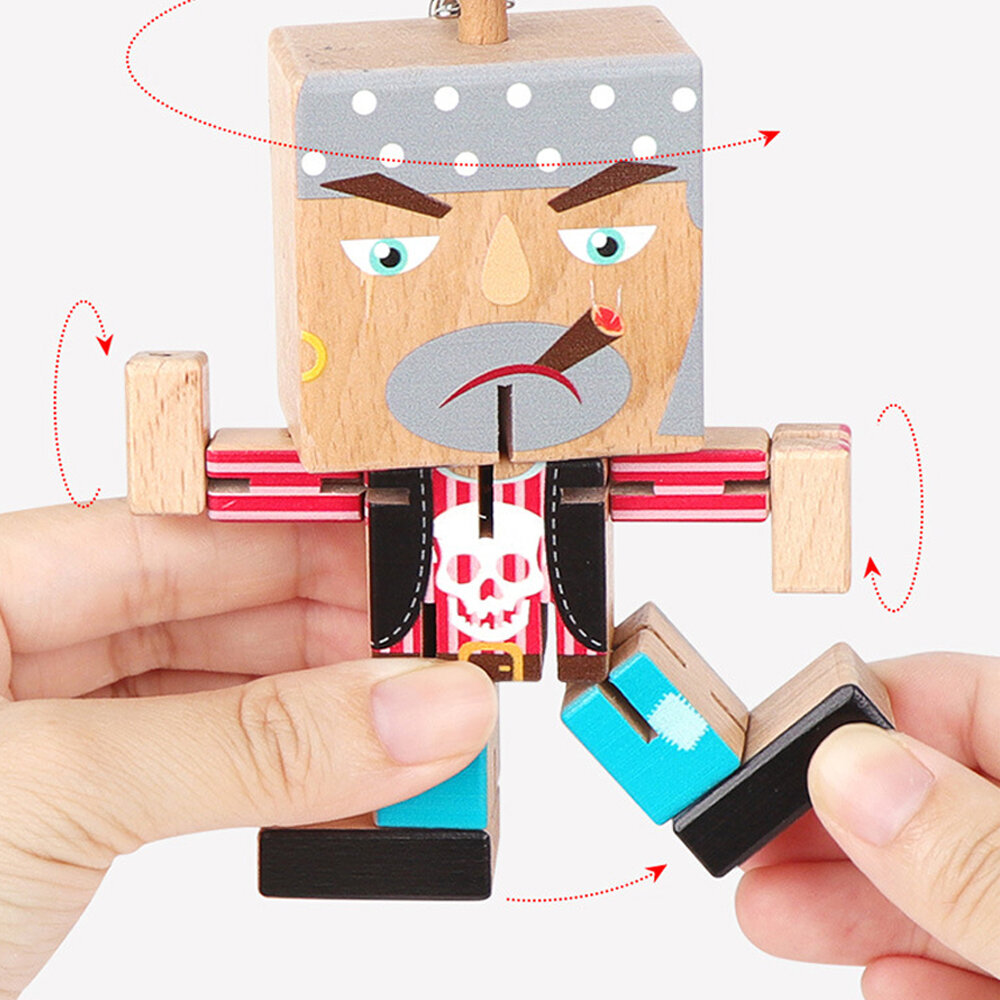 Mini multifunctionele puzzel Houten verscheidenheid Pirates Novelties Cube Speelgoed voor cadeau