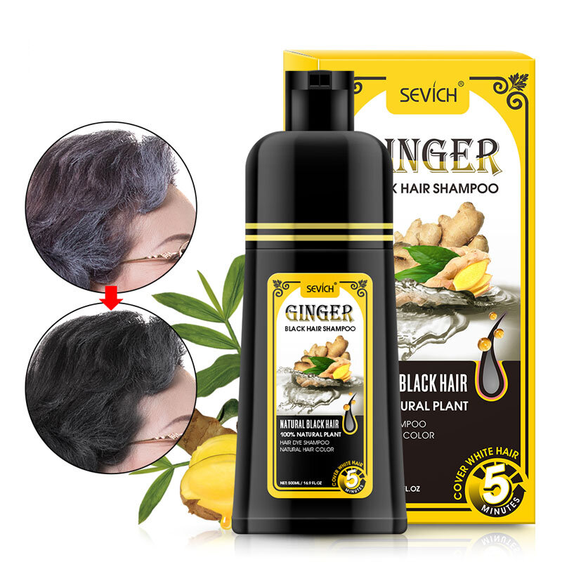 

Sevich Ginger One Wash Black Shampoo To Cover White Hair Dye A Black Plant