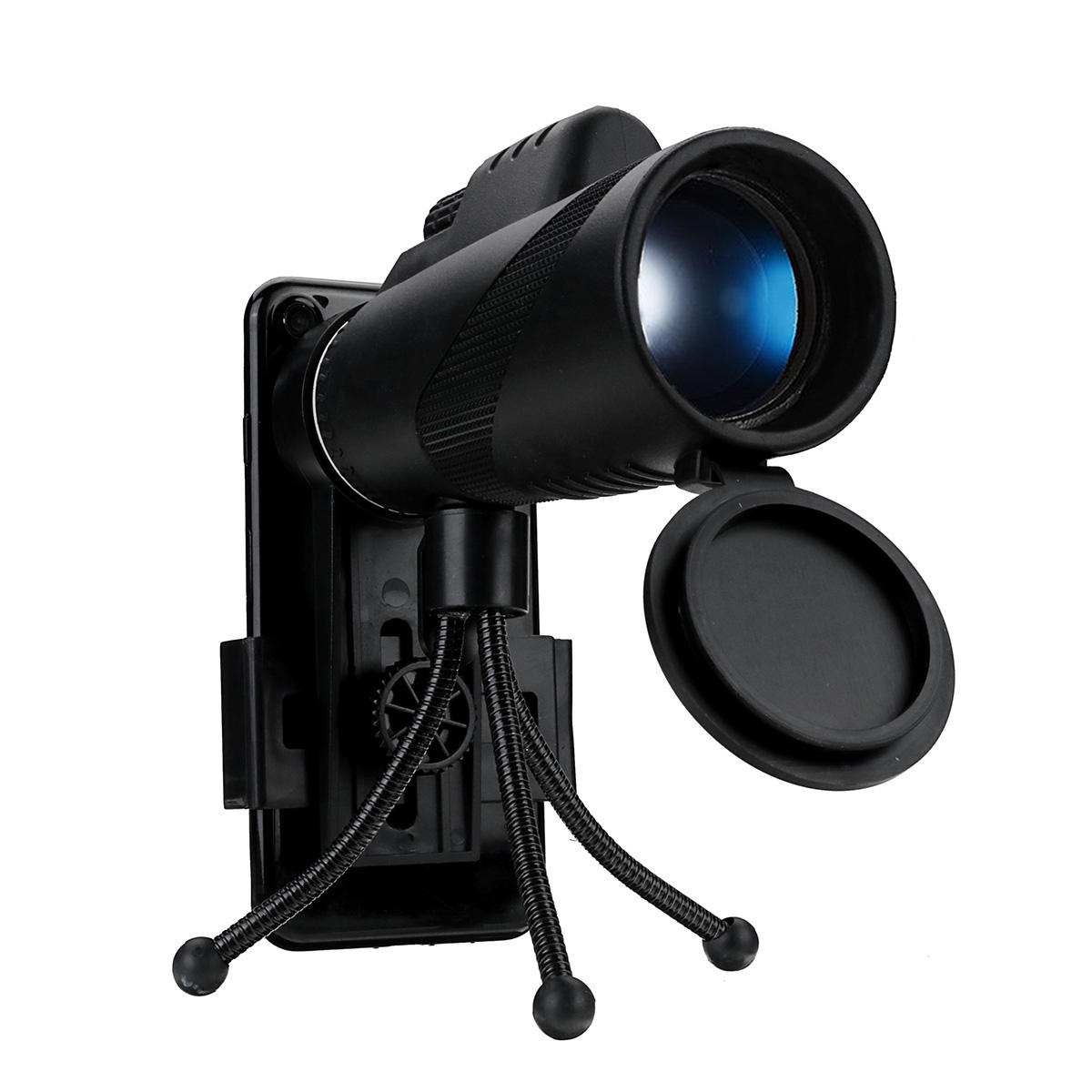 Telescopio monocular con lente óptica de 40x60 BAK4 para acampar, visión nocturna HD y clip para teléfono y trípode