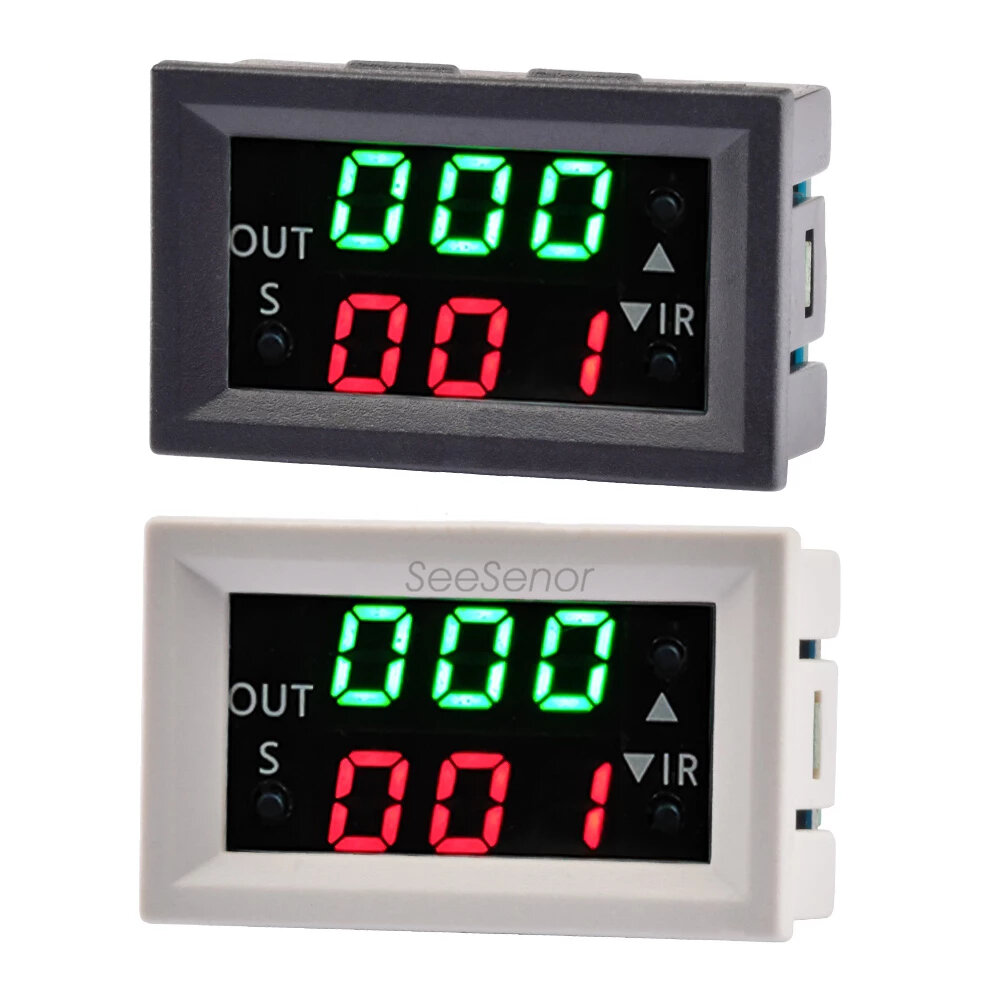 T2401-O T2401-N DC 12V Dual LED Display Time Relay Module Digital Time Delay Relay Cycle Timer Switc