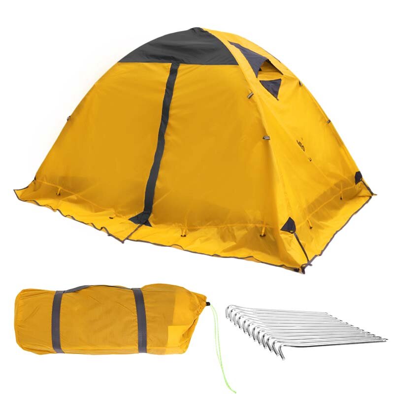 Barraca ultraleve para camping ao ar livre para 2 pessoas com postes de alumínio, tecido de poliéster 210T revestido de PU5000mm à prova d'água e anti-UV, barracas portáteis para caminhadas.