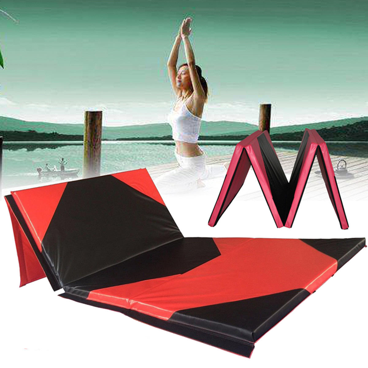 118x47x1.97 بوصة الجمباز حصيرة رياضة للطي لوحة Yoga ممارسة تراجع اللياقة البدنية الوسادة