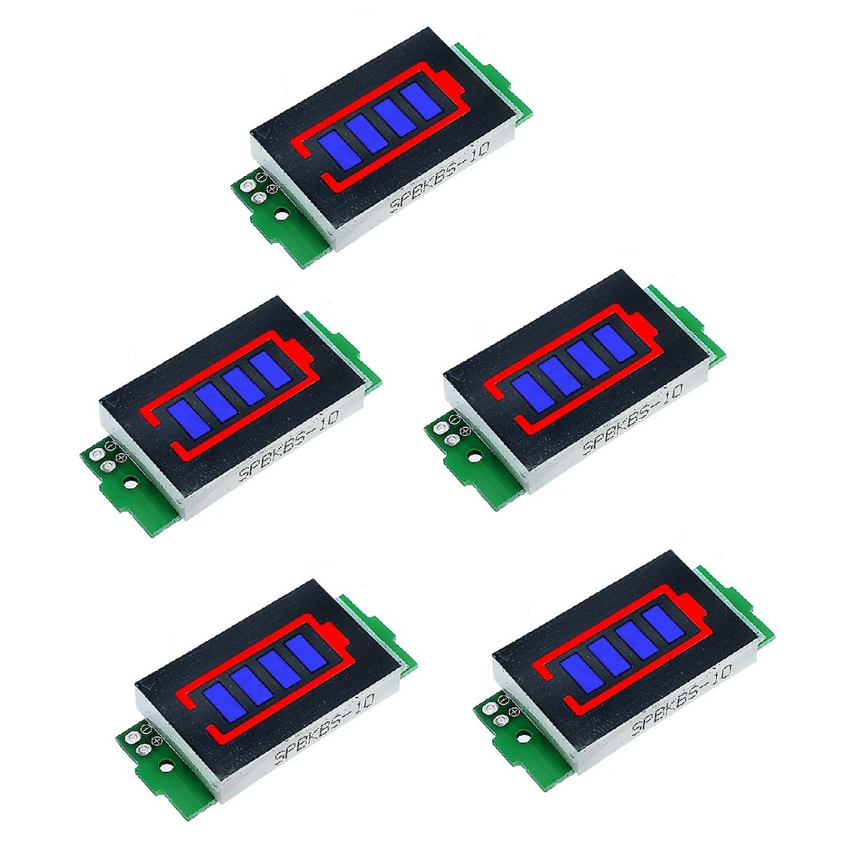 5Pcs 1S-8S Single 3.7V Lithium Battery Capacity Indicator Module 4.2V Blue Display Electric Vehicle Battery Power Tester