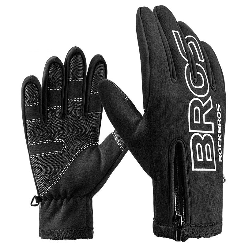 ROCKBROS S091-4 Winter Warm Cycling Gloves Full Finger Touch Screen Riding MTB Bike Bicycle Gloves Motorcycle Bike Glove